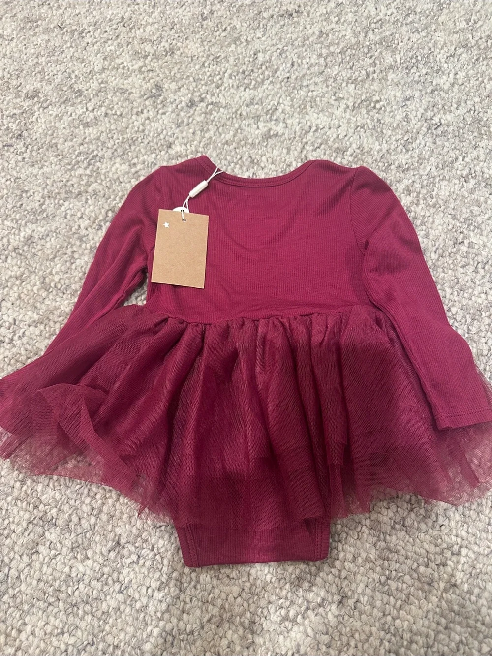 Angel Dear Burgundy Tulle Bodysuit